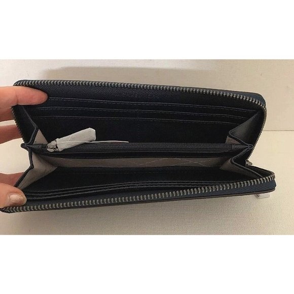 New Michael Kors Adele Zip Around Continental Wallet Leather Midnight / gift Box - Picture 4 of 7